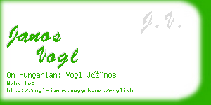 janos vogl business card